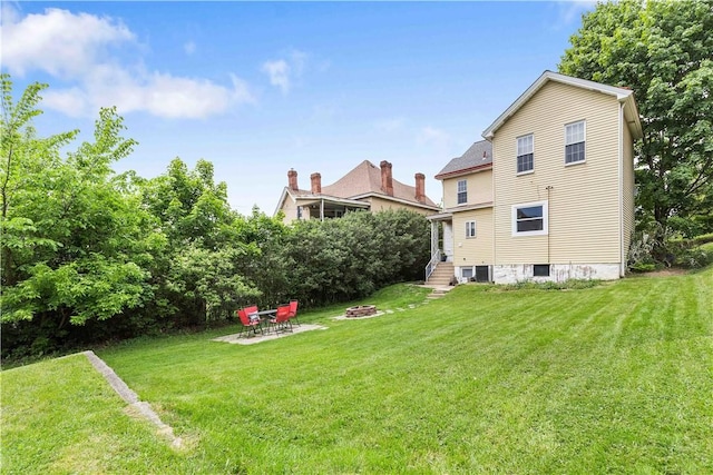 106 Haldane St, Crafton, PA 15205 - view of green lawn with a fire pit