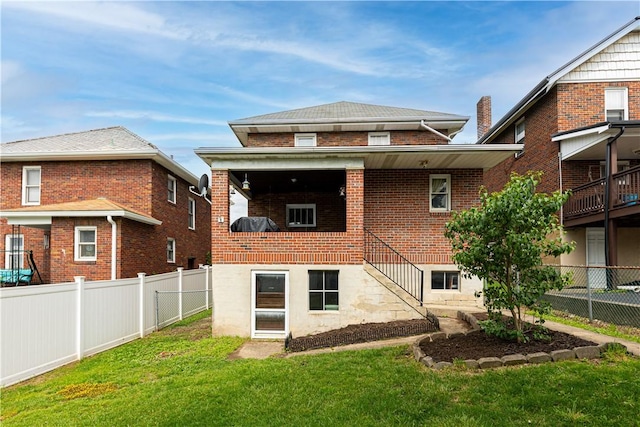57 Laurel Ave, City Of Washington, PA 15301 - rear view of property featuring brick siding and stairway