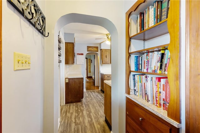 57 Laurel Ave, City Of Washington, PA 15301 - hallway with arched walkways and wood finished floors