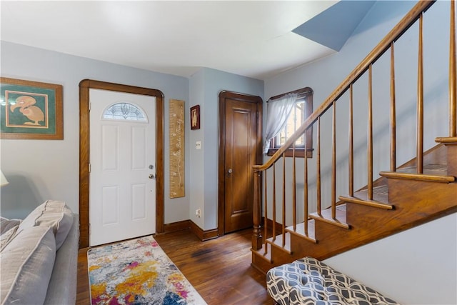 57 Laurel Ave, City Of Washington, PA 15301 - entryway with dark wood-style flooring, plenty of natural light, stairs, and baseboards