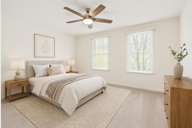 391 Marshall Heights Dr, Marshall, PA 15090 - bedroom featuring light colored carpet, baseboards, and a ceiling fan
