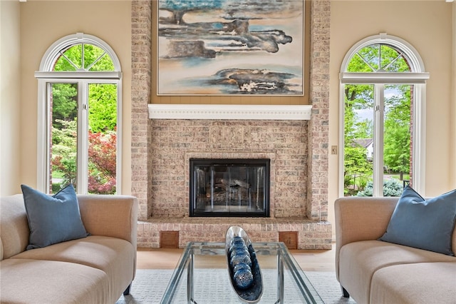 1 Way Hollow Rd, Edgeworth, PA 15143 - living area with healthy amount of natural light and a fireplace