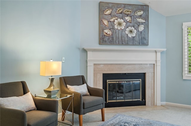 1 Way Hollow Rd, Edgeworth, PA 15143 - living area featuring carpet floors, a fireplace, baseboards, and plenty of natural light
