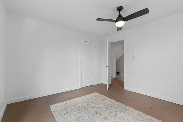 432 Iberia St, Mt Washington, PA 15211 - empty room featuring wood finished floors, baseboards, and a ceiling fan
