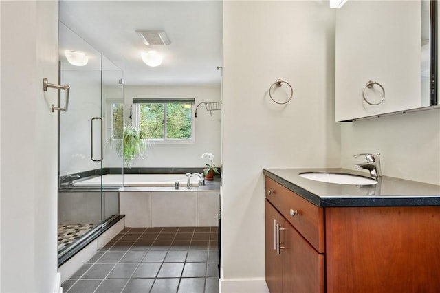 6640 Wilkins Ave, Squirrel Hill, PA 15217 - bathroom featuring vanity, a bath, a shower stall, and tile patterned floors