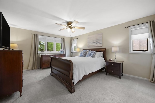 1805 Taper Dr, Upper St Clair, PA 15241 - bedroom with light colored carpet, baseboards, and ceiling fan