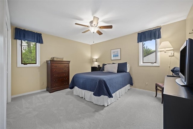 1805 Taper Dr, Upper St Clair, PA 15241 - bedroom with light colored carpet, baseboards, and a ceiling fan