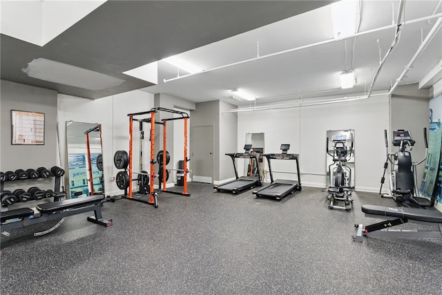 gym with baseboards