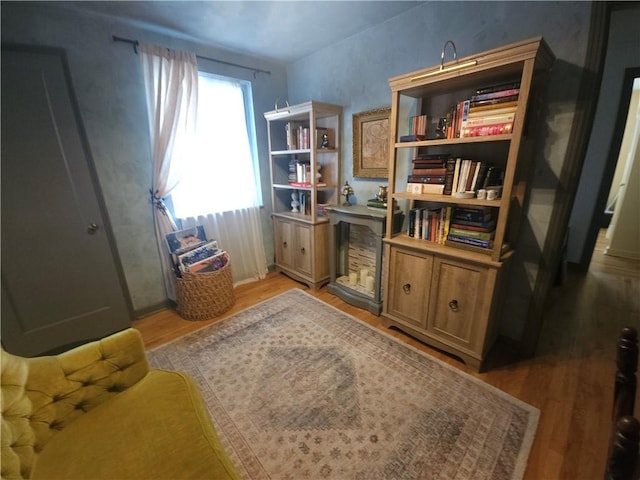 sitting room featuring light wood-style floors