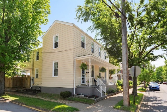 701 Thorn St, Sewickley, PA 15143 - view of front of property with covered porch and fence