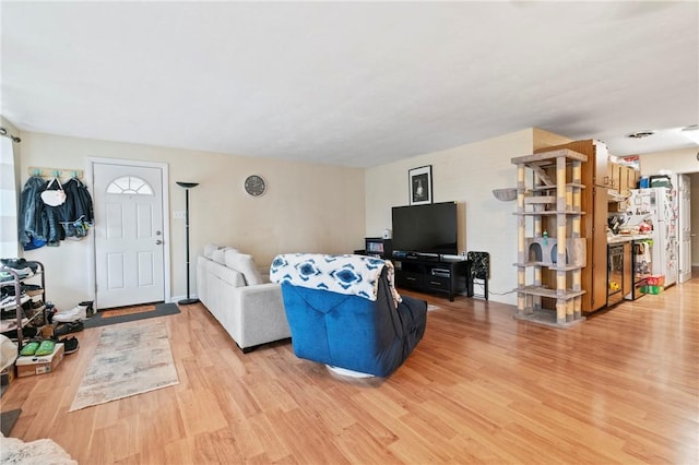 living room featuring light wood finished floors