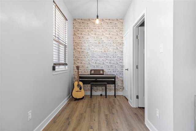 4012 Crown Dr, South Park, PA 15129 - corridor with baseboards and wood finished floors