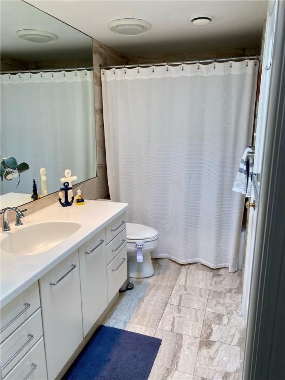 full bath with toilet and vanity