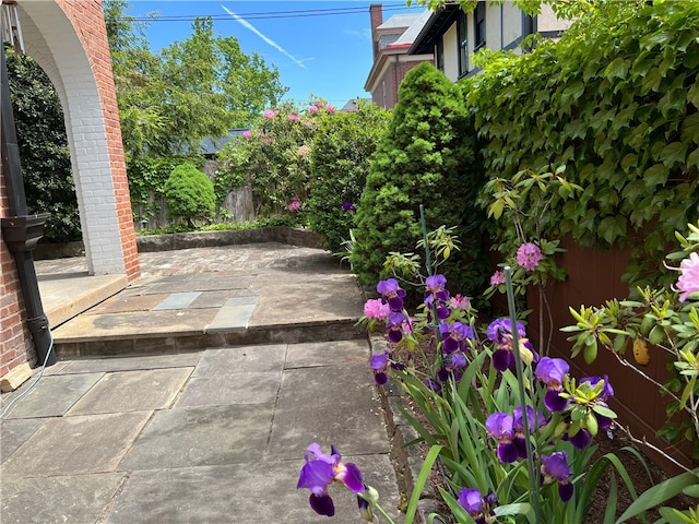 view of patio featuring a fenced backyard