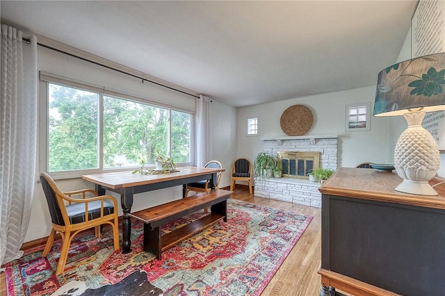 1814 Roosevelt Rd, Ohio Twp, PA 15143 - dining space featuring wood finished floors and a fireplace