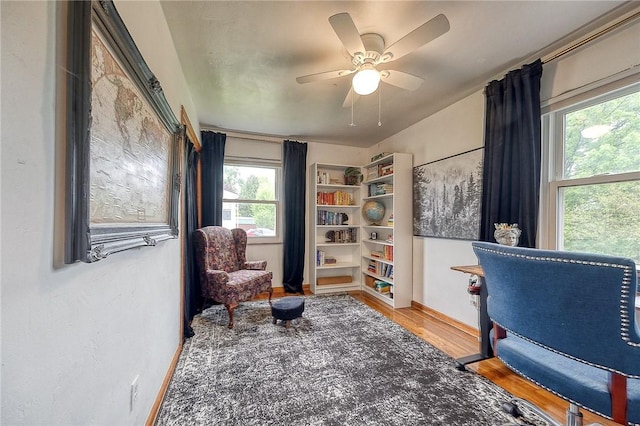 1814 Roosevelt Rd, Ohio Twp, PA 15143 - office space with baseboards, wood finished floors, and a ceiling fan