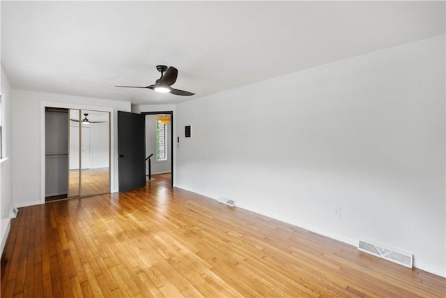 2710 Douglas Run Rd, Elizabeth Twp/Boro, PA 15037 - unfurnished bedroom with light wood-type flooring, a closet, ceiling fan, and baseboards