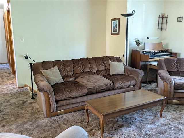 living room featuring carpet flooring