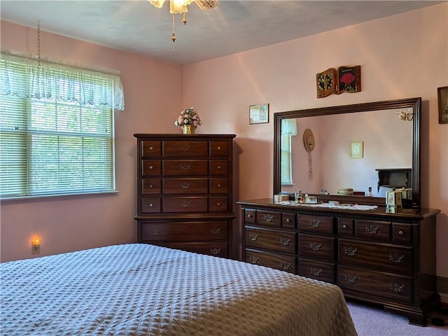 view of carpeted bedroom