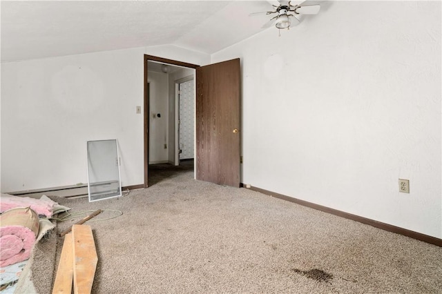 1035 Rte 130, City Of Greensburg, PA 15601 - carpeted empty room featuring lofted ceiling, a ceiling fan, and baseboards