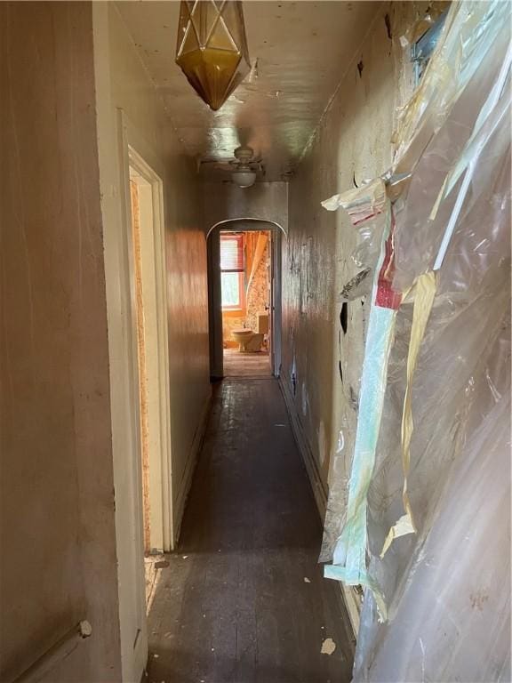 230 E 15th Ave, Homestead, PA 15120 - hallway featuring arched walkways and hardwood / wood-style flooring