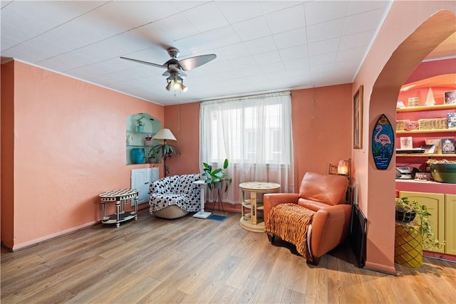 816 E 11th Ave, Munhall, PA 15120 - sitting room with a ceiling fan and wood finished floors