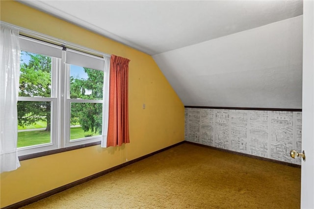 3601 Sharon Rd, West Middlesex Boro, PA 16159 - additional living space with vaulted ceiling, carpet flooring, and baseboards