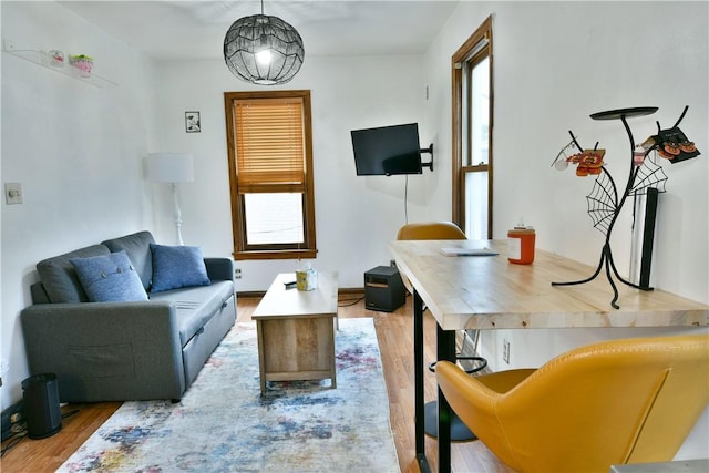 375 Main St, Volant Boro, PA 16156 - living room featuring wood finished floors and plenty of natural light
