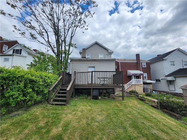 421 32nd St, Mckeesport, PA 15132 - rear view of property featuring stairs and a deck