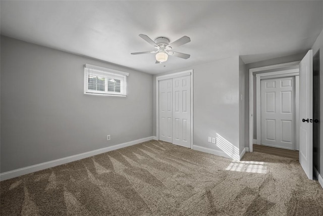 13 Chestnut St, South Fayette, PA 15082 - unfurnished bedroom featuring a closet, carpet floors, baseboards, and ceiling fan