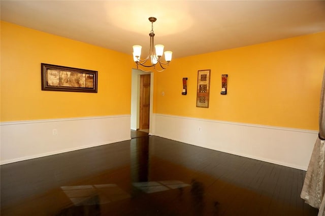 107 Great Oaks Dr, Moon/Crescent Twp, PA 15108 - unfurnished dining area featuring a chandelier and dark wood-type flooring