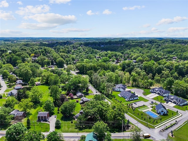 aerial view of a heavily wooded area