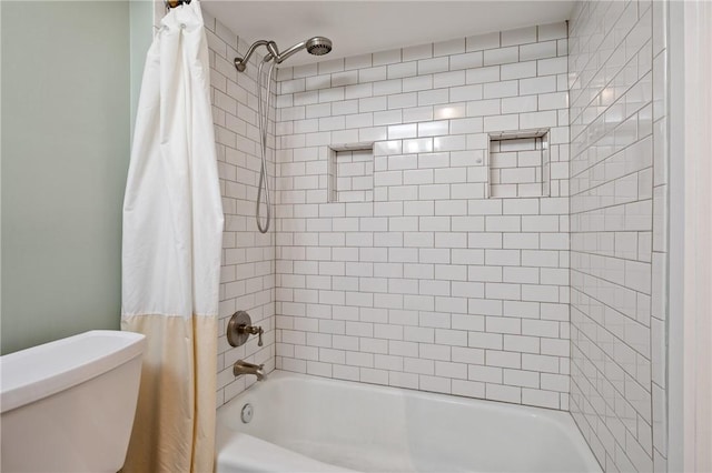 5708 Walnut Unit B2, Shadyside, PA 15232 - bathroom featuring shower / tub combo with curtain and toilet