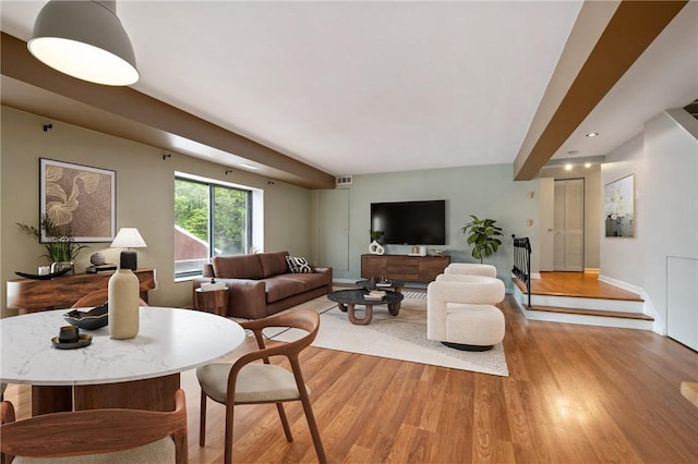 5708 Walnut Unit B2, Shadyside, PA 15232 - living area featuring light wood-type flooring, baseboards, and recessed lighting