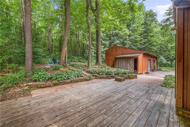 147 Crimson Oak Rd, Jefferson Twp Som, PA 15501 - deck featuring an outdoor structure and a garage