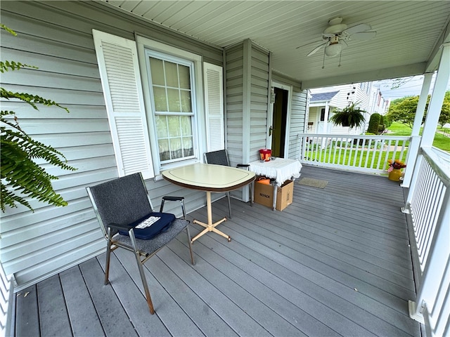 911 Columbia Ave, Grove City Boro, PA 16127 - wooden deck with a ceiling fan