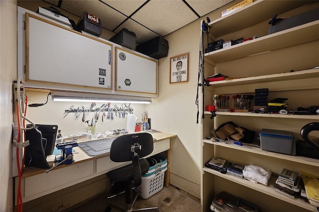 426 Oliver Dr, White Oak, PA 15131 - home office with a drop ceiling and unfinished concrete flooring