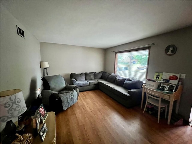 living area featuring wood finished floors