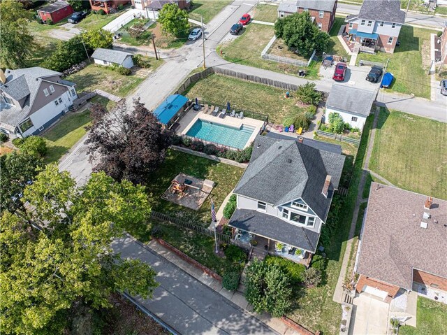 918 Arlington Prt, Vue, PA 15133 - aerial view of property and surrounding area featuring a pool area and nearby suburban area