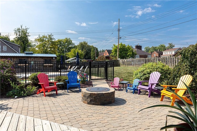918 Arlington Prt, Vue, PA 15133 - view of patio / terrace with an outdoor fire pit and fence