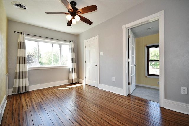918 Arlington Prt, Vue, PA 15133 - empty room featuring a ceiling fan, dark wood-style floors, and baseboards