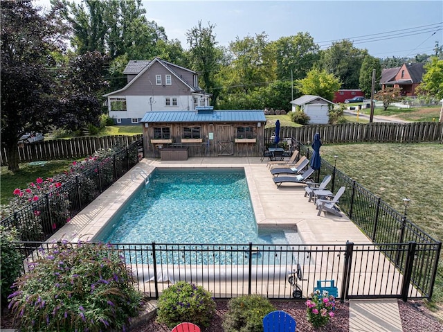 918 Arlington Prt, Vue, PA 15133 - view of pool with an outbuilding, a patio, an exterior structure, and view of wooded area
