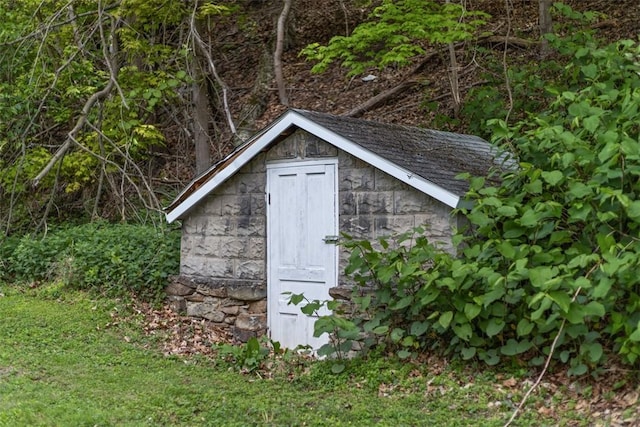 view of shed