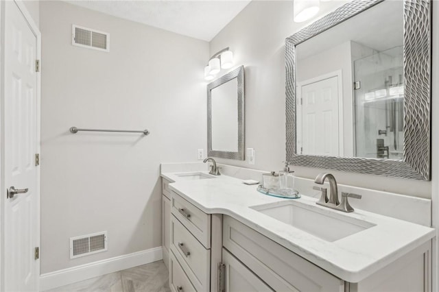 1231 Nicklaus Way W, Deer, PA 15044 - bathroom featuring double vanity, a stall shower, and baseboards