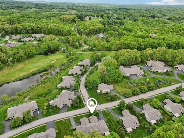 1231 Nicklaus Way W, Deer, PA 15044 - aerial view of property's location with nearby suburban area, a heavily wooded area, and a nearby body of water