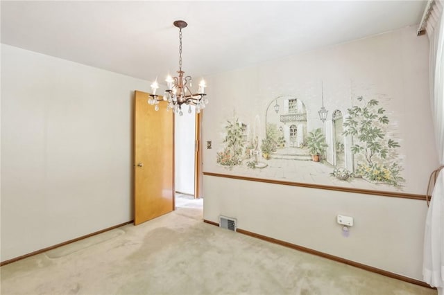 4782 Barone Dr, Whitehall, PA 15227 - carpeted empty room featuring a chandelier and baseboards
