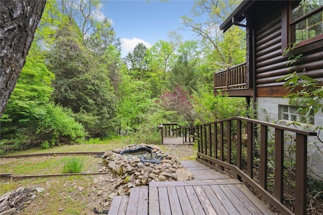 365 Hemlock Bnd, Emlenton, PA 16373 - wooden terrace with a fire pit