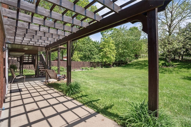 200 Dorseyville Rd, Ohara, PA 15215 - view of yard with stairway, a pergola, and a patio area