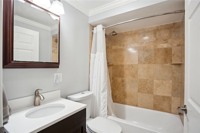200 Dorseyville Rd, Ohara, PA 15215 - bathroom with ornamental molding, toilet, shower / tub combo with curtain, and vanity
