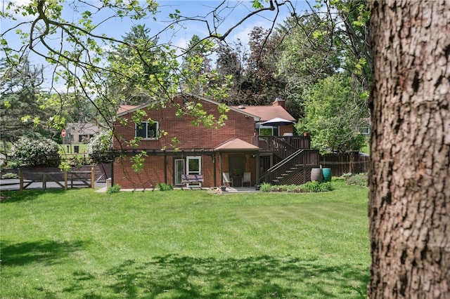200 Dorseyville Rd, Ohara, PA 15215 - back of house featuring stairway, brick siding, and a deck
